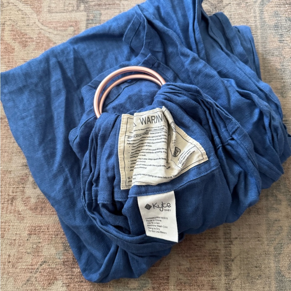 Kyte BABY Blue linen ring sling